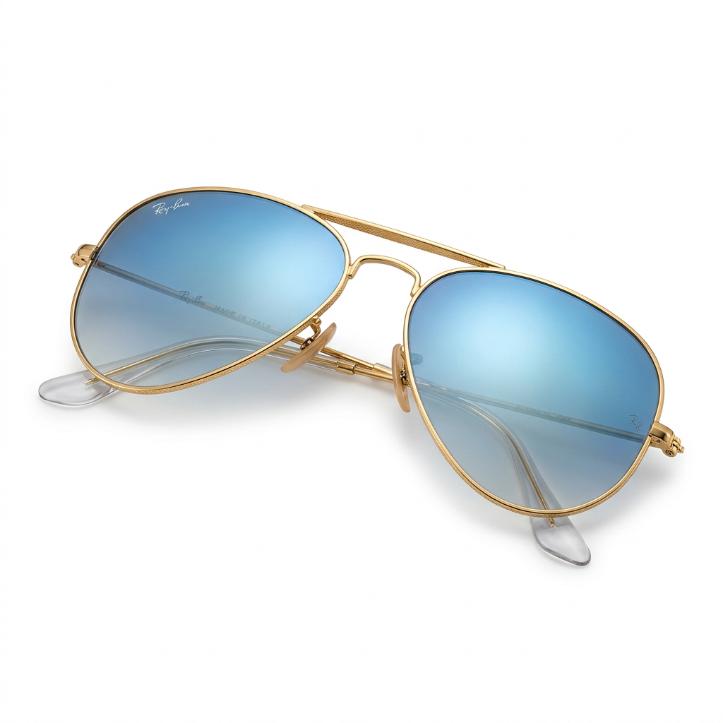 Aviator Gold Frame Blue Mirror Lenses