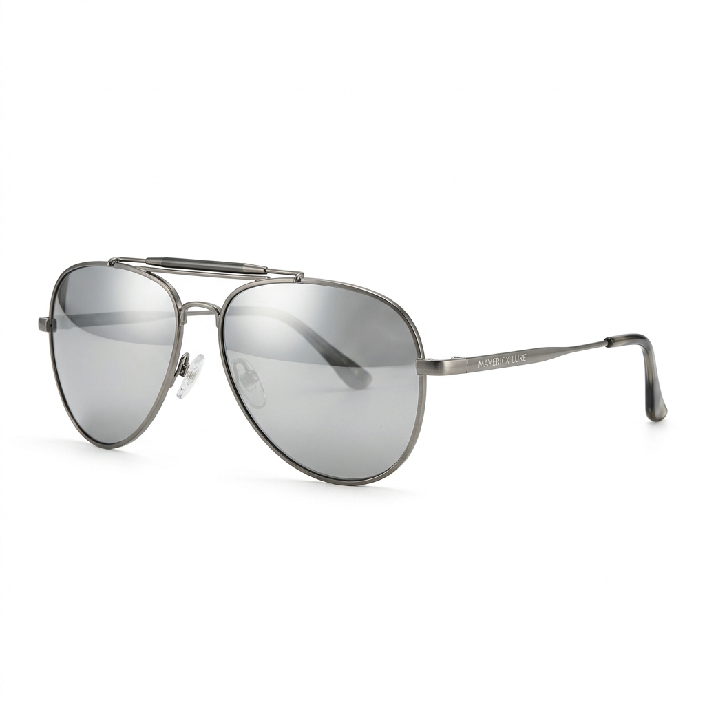 Gunmetal Silver Aviator